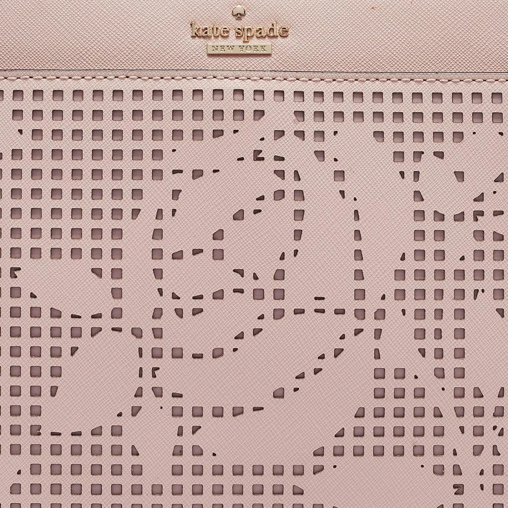 Kate Spade Kate Spade Light Pink Perforated Leather Cameron Street Clarise Clutch Bag 5