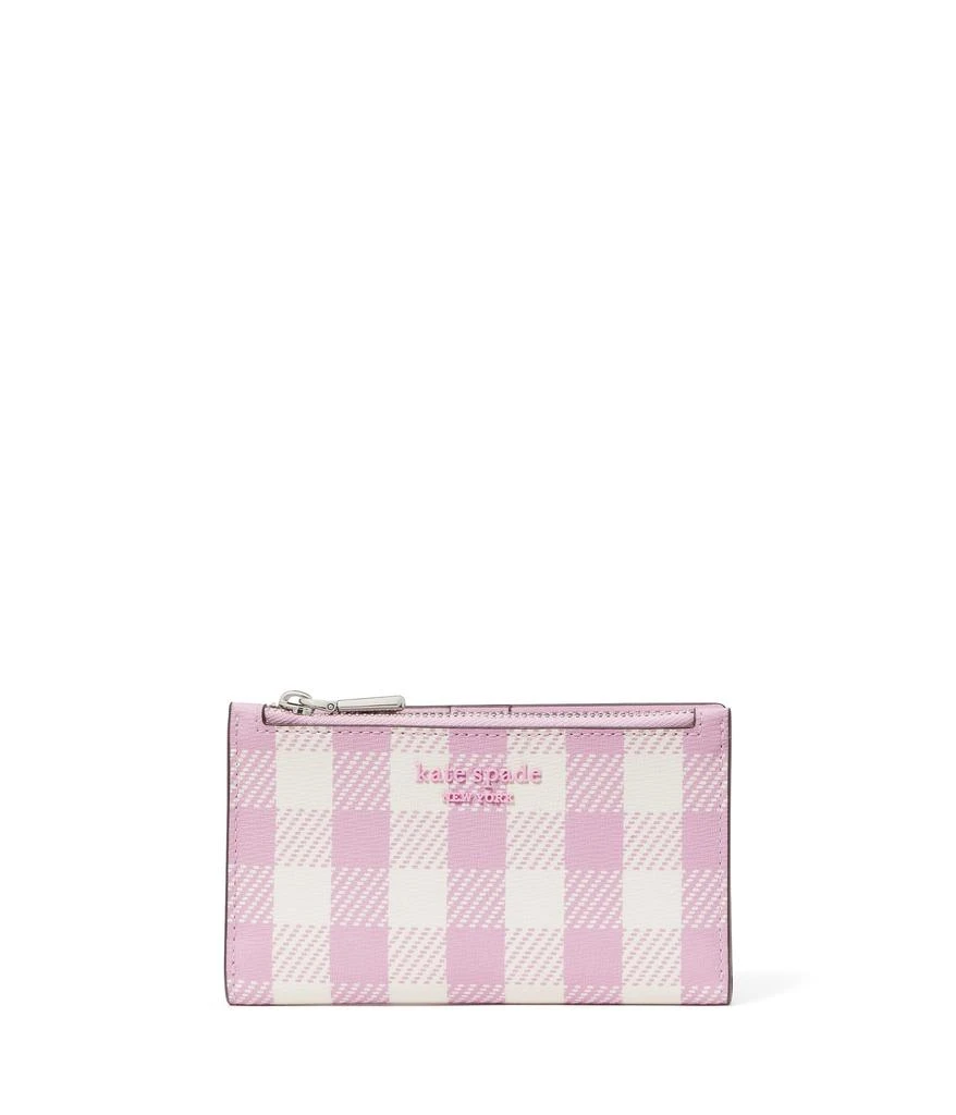 Kate Spade Morgan Gingham Field Printed Pvc Small Slim Bifold Wallet 1