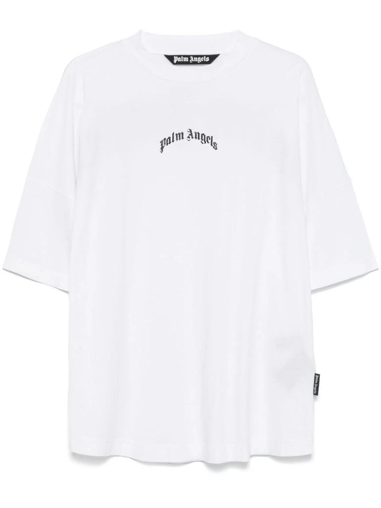 Palm Angels Palm Angels `Back Curved Logo` Oversize T-Shirt 1