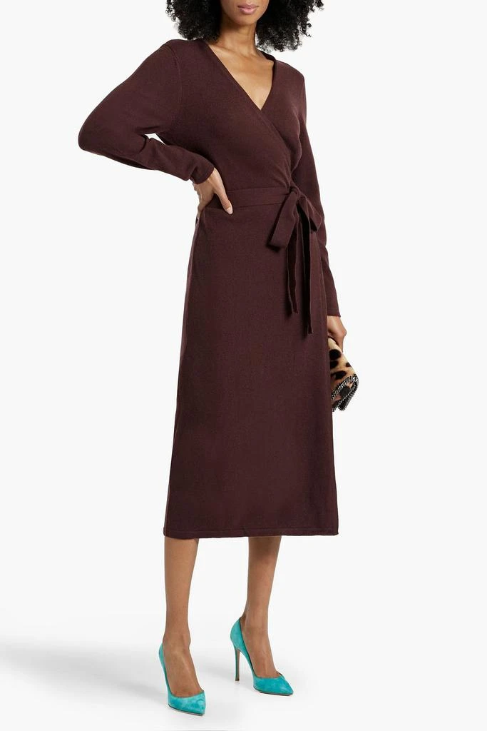 knee length dresses for ladies Nova Wrap Knit Midi Dress - Taupe