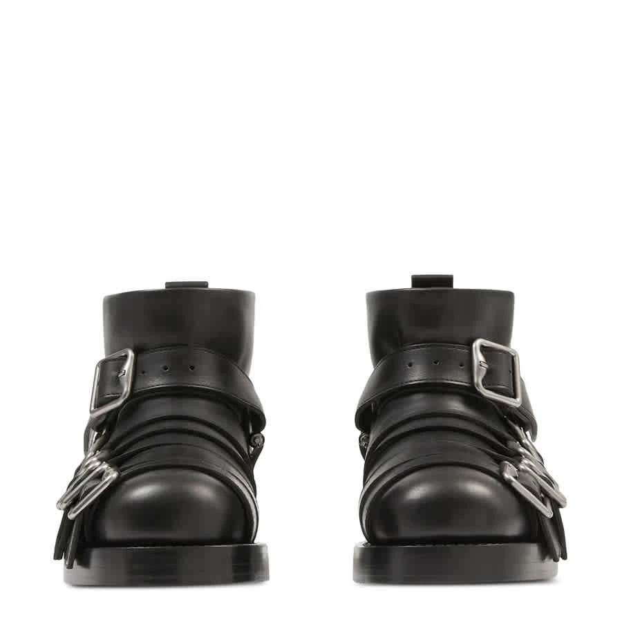 Burberry Buckled Leather Biker Boots 2