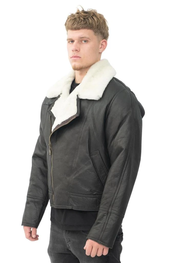 Infinity Leather Mens Sheepskin Leather WW2 Bomber Jacket-Haverhill 4