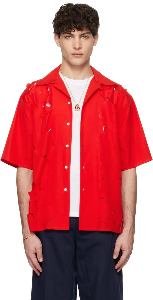 Marni Red Cut Out Bowling Shirt 1