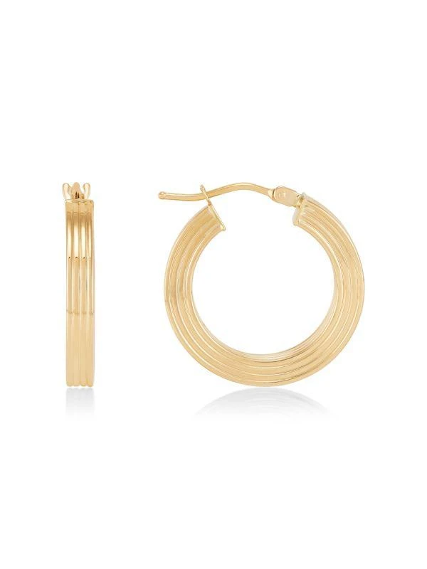Saks Fifth Avenue 14K Yellow Gold Tubing Oval Hoop Earrings 1