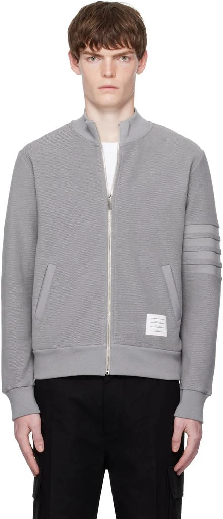 Thom Browne Gray Reverse Loopback 4-Bar Jacket 1