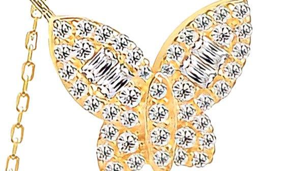 Gabi Rielle Garden Monarch 14K Gold Plated Sterling Silver CZ Butterfly Necklace