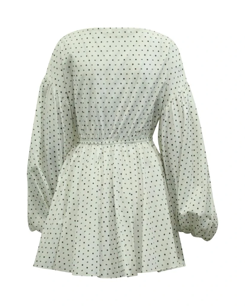 CAROLINE CONSTAS Olympia Printed Mini Dress in White Cotton 3