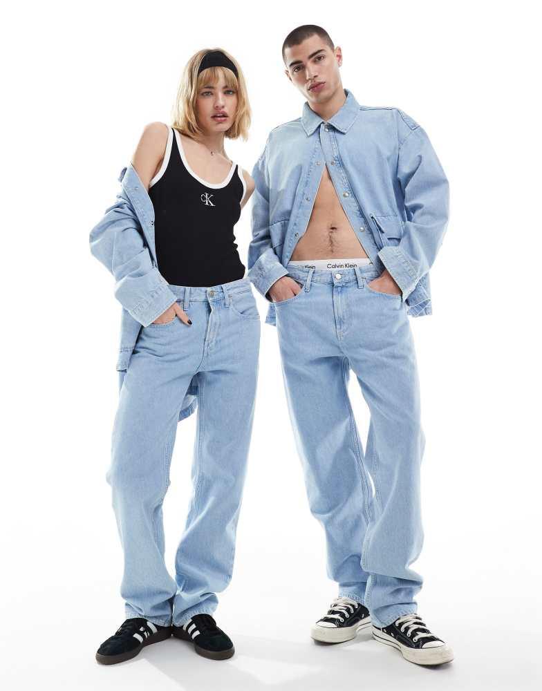 Calvin Klein Calvin Klein Jeans co-ord 90s straight jeans in light wash - ASOS Exclusive