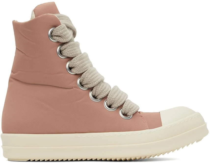 Rick Owens Pink Jumbo Lace Puffer Sneakers 1