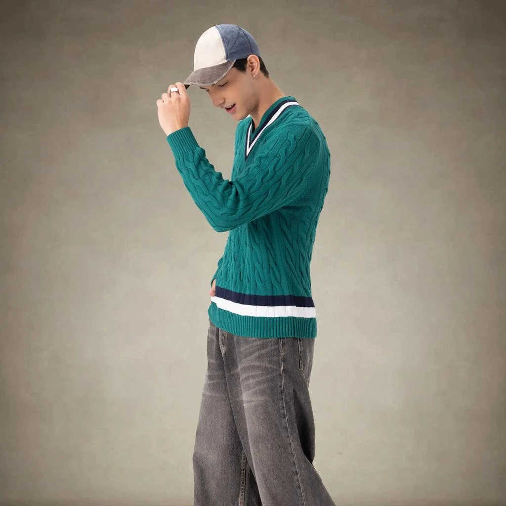Members Only Men's Cable Knit Cricket Sweater 2