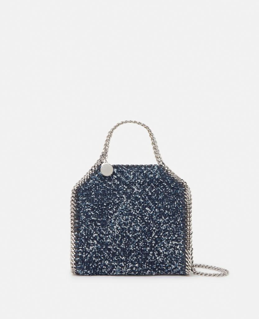 Stella McCartney Stella McCartney - Falabella Tiny Bouclé Tote Bag, Woman, Speckled blue 1