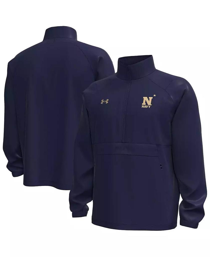 Under Armour Men
s Navy Midshipmen Unstoppable Woven Anorak Storm Tech Half-Zip Jacket Hoodie