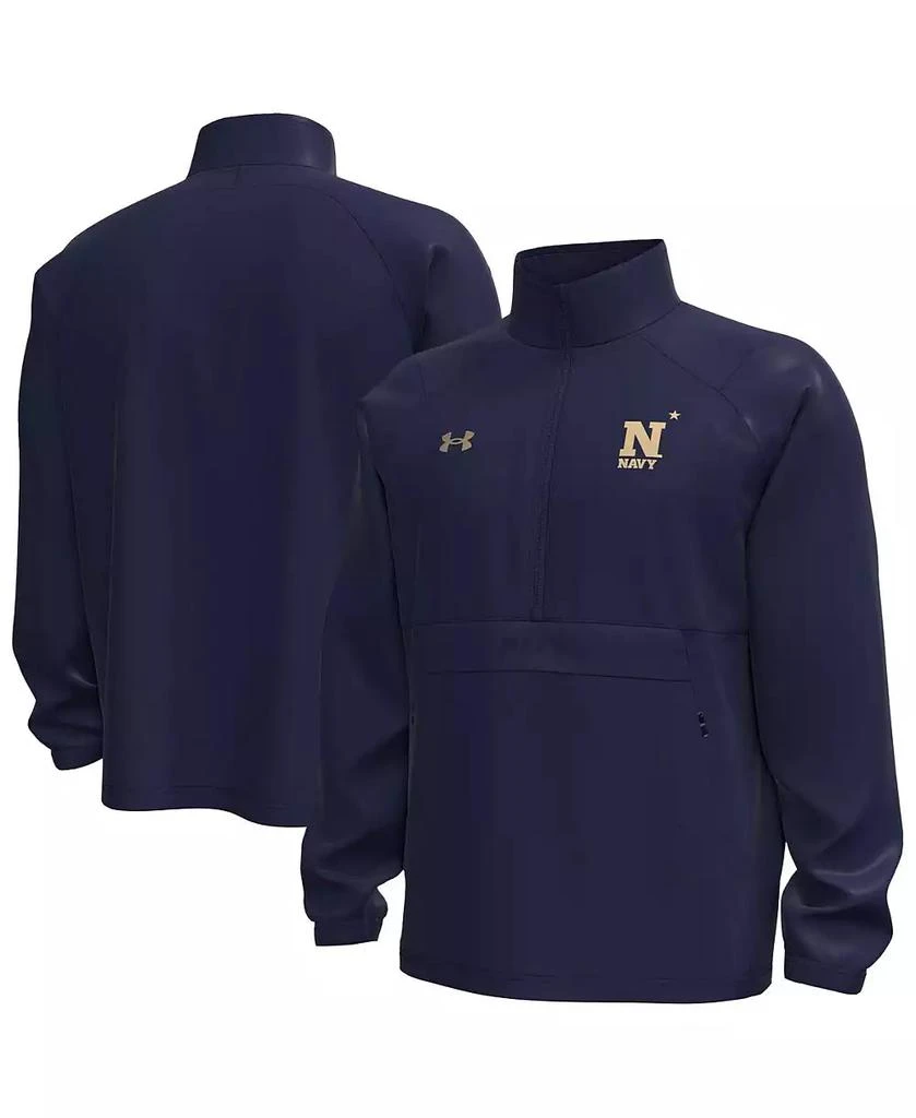 Under Armour Men
s Navy Midshipmen Unstoppable Woven Anorak Storm Tech Half-Zip Jacket Hoodie 1