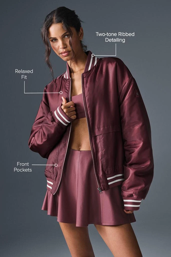 Alo Afterglow Varsity Jacket - Burgundy Truffle 2