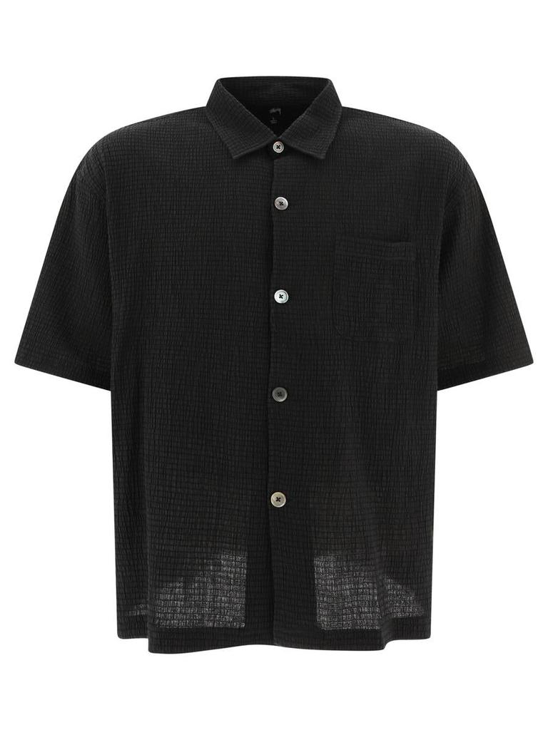 トップス 23SS Stussy CONTRAST PICK STITCHED SHIRT Stüssy - Contrast Pick Stitched Shirt in Black Stussy