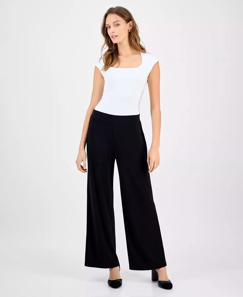 Kasper Women's Mid-Rise Wide-Leg Pull-On Pants