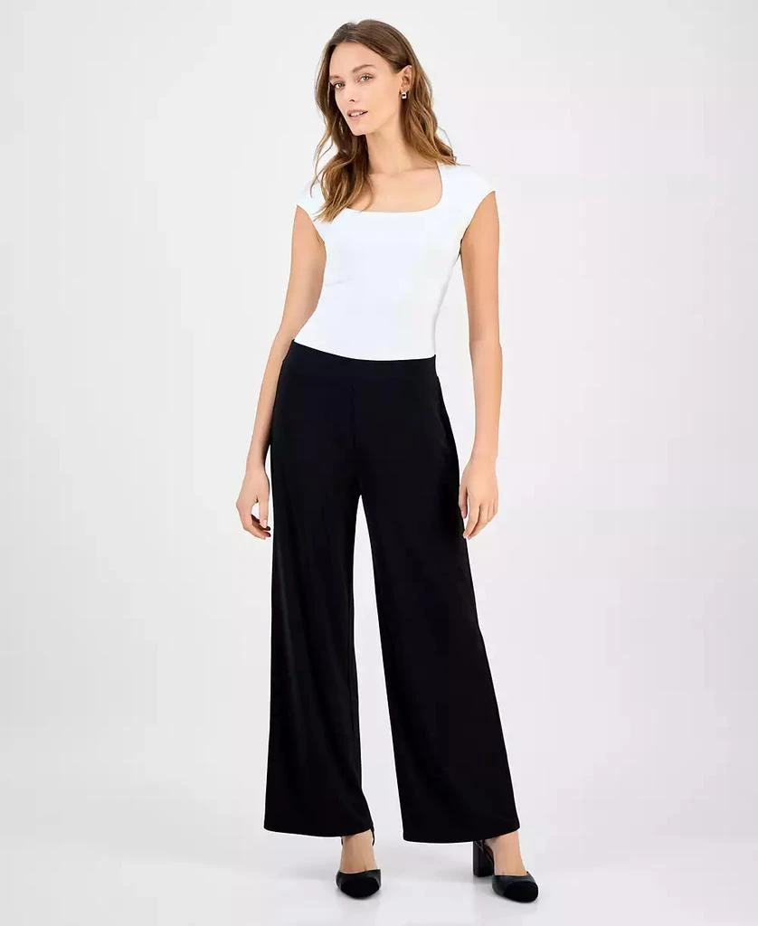 Kasper Women's Mid-Rise Wide-Leg Pull-On Pants 1