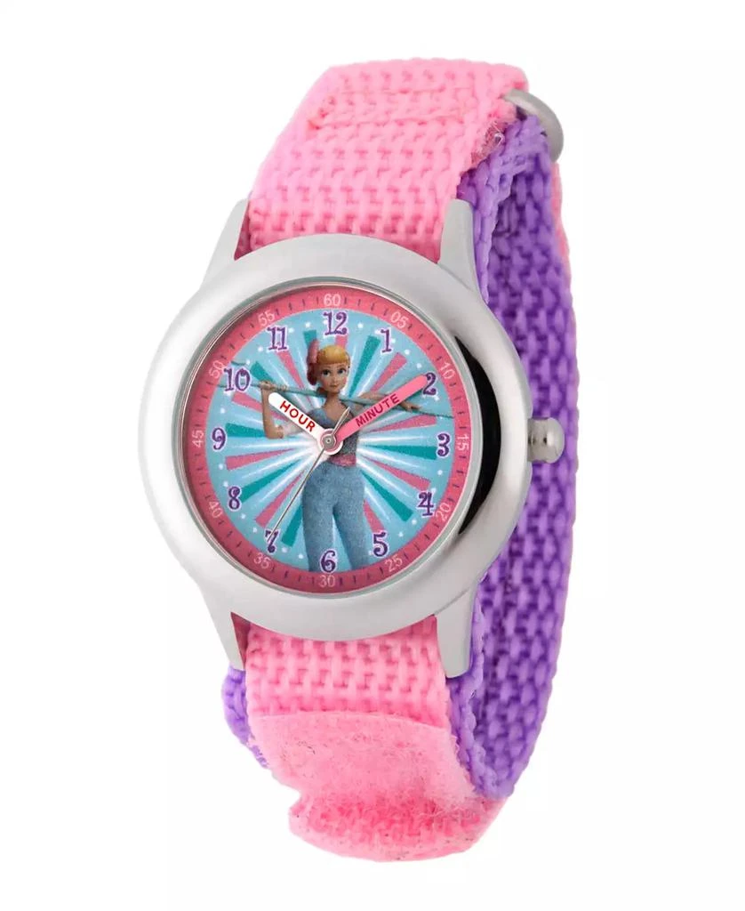 ewatchfactory Girl's Disney Toy Story 4 Bo Peep Pink Stainless Steel Time Teacher Strap Watch 32mm 1