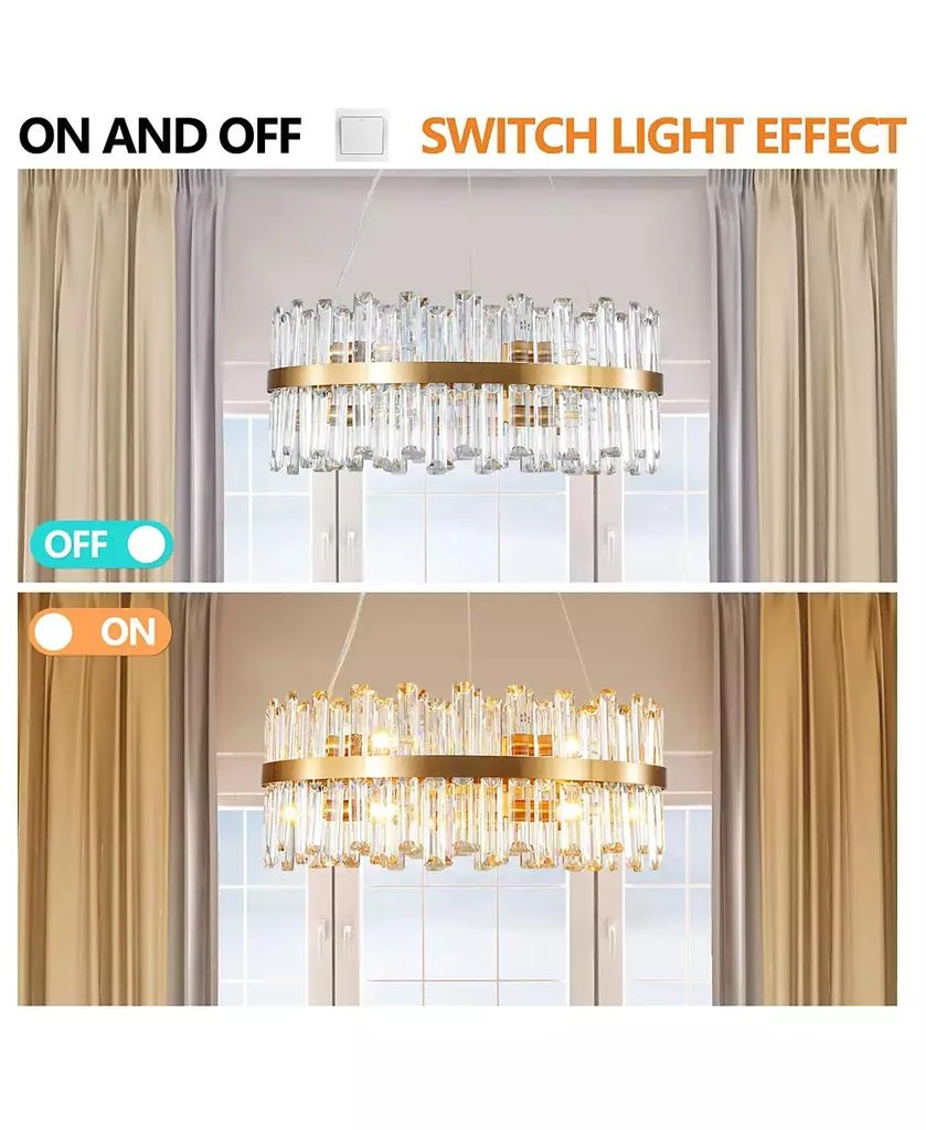 Streamdale Furniture Luxury Crystal Chandelier, 23.6", Decorative LED Lighting 7