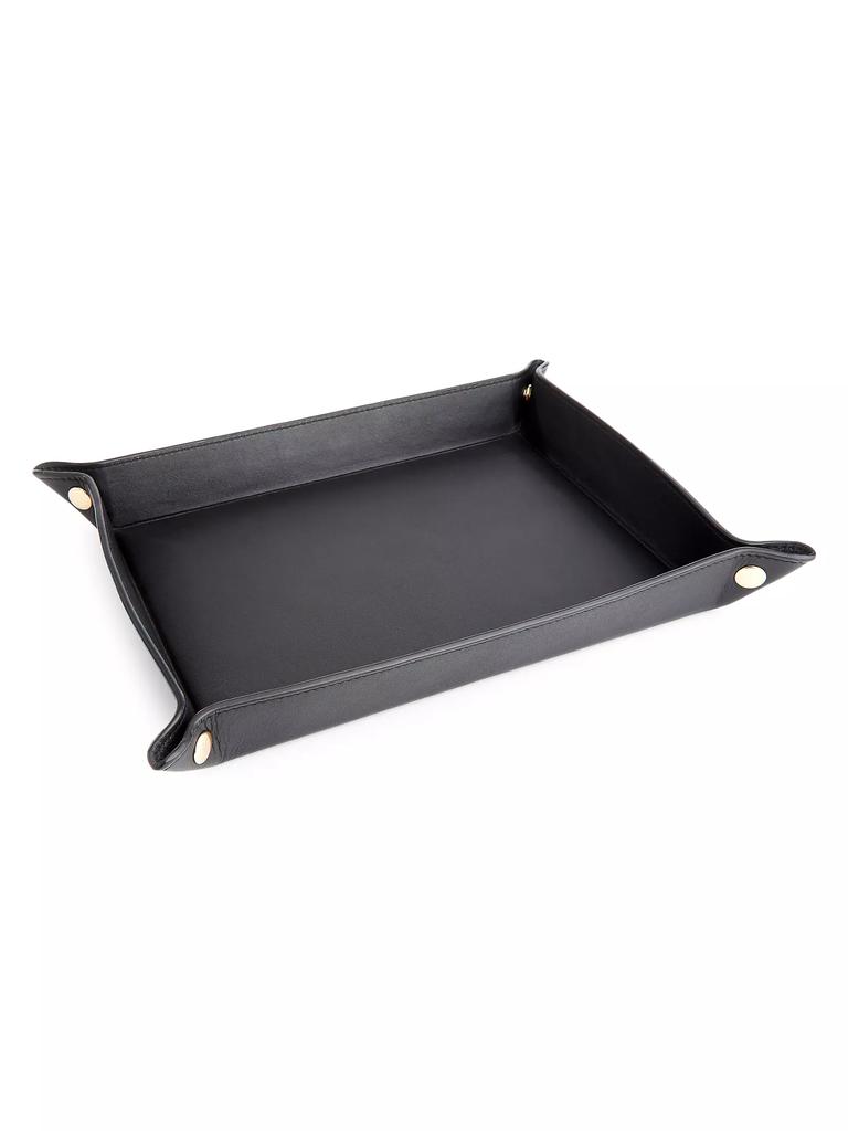 Royce New York Large Leather Catchall Valet Tray