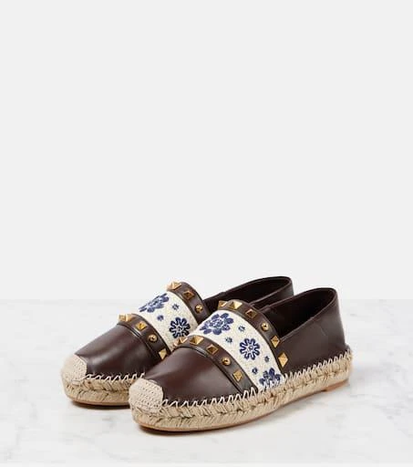 Valentino County Rockstud leather espadrilles 4