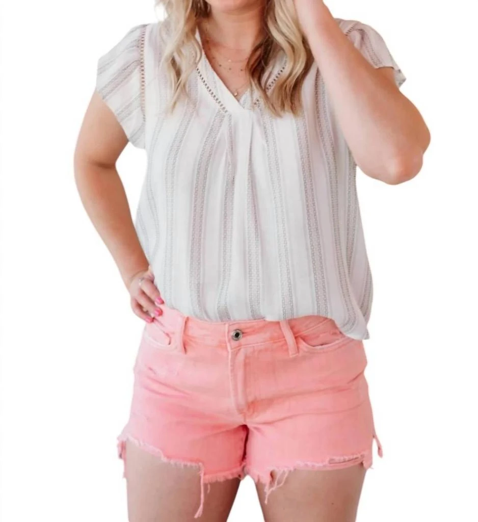 Blu Pepper Blu Pepper - Striped Button Back Top 3