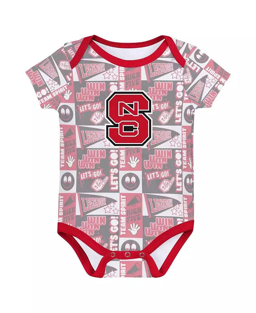 Outerstuff Newborn 3-Pack Red NC State Wolfpack Sunday Comics Bodysuit Set 2