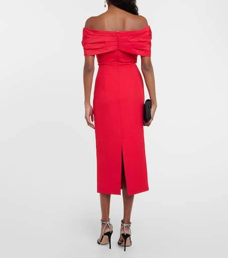 REBECCA VALLANCE Chiara off-shoulder crêpe midi dress 3