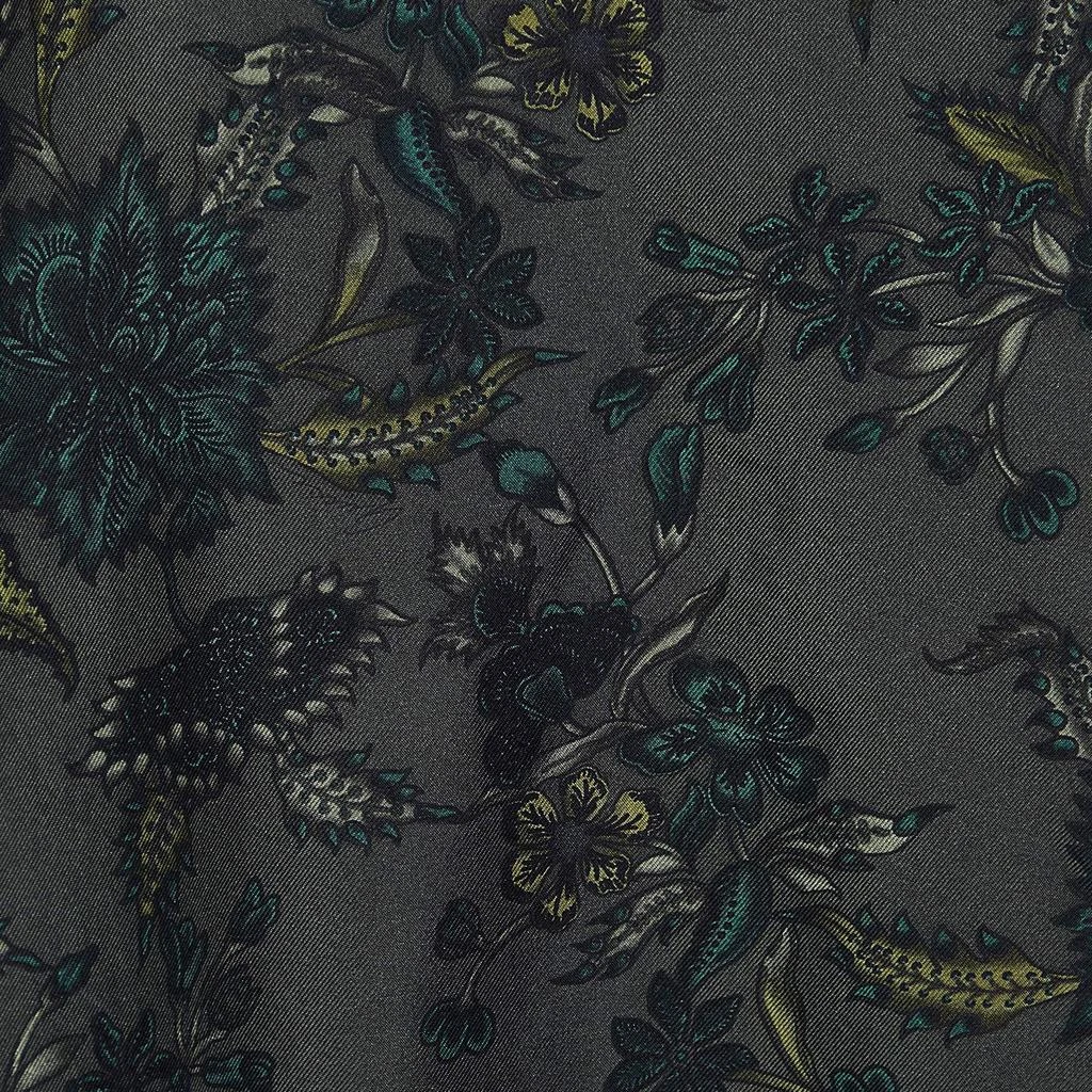 Gucci Gucci Olive Green Floral Print Silk & Knit Crew Neck Jumper M 3