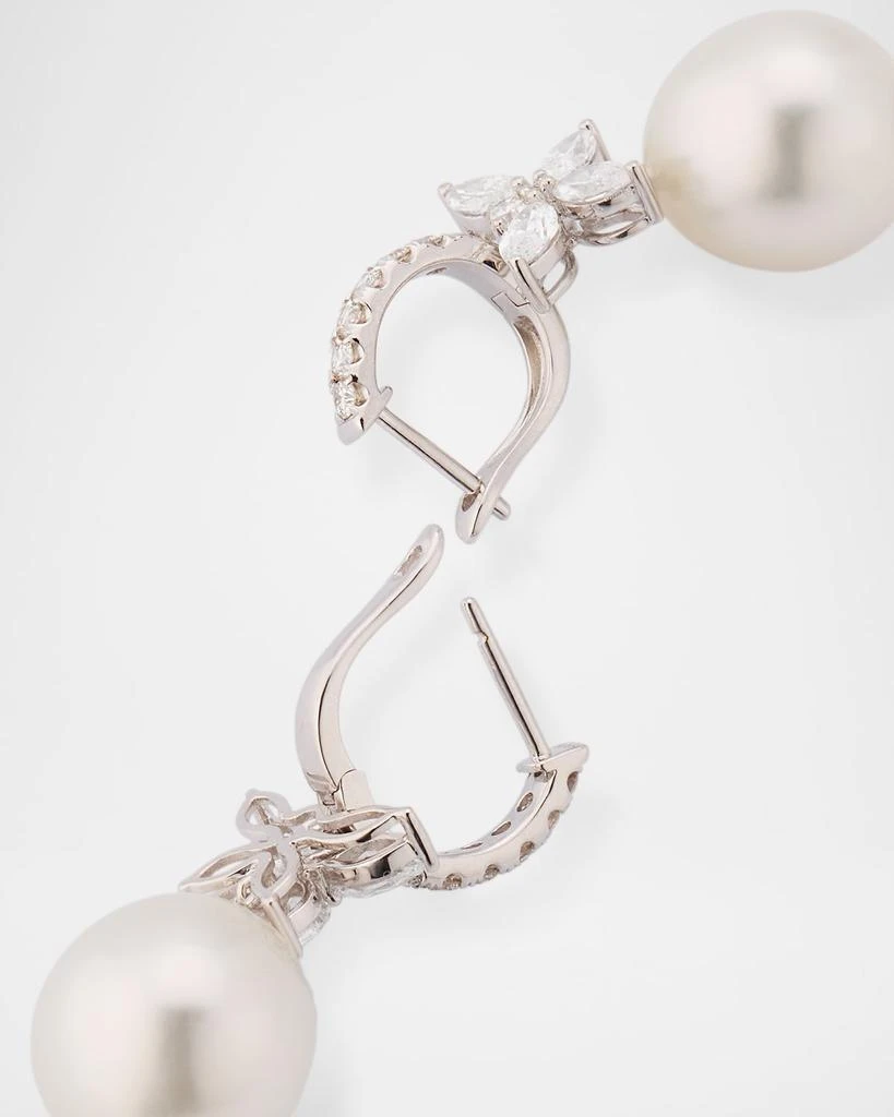 BELPEARL 18K White Gold 12-13mm South Sea Pearl Earrings with Diamonds 4