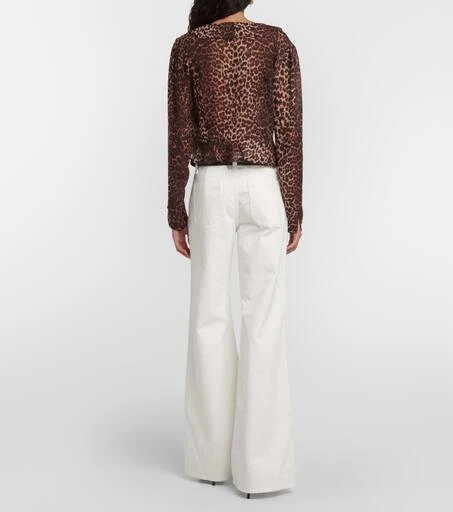 Rixo Neelu leopard-print crêpe blouse 3