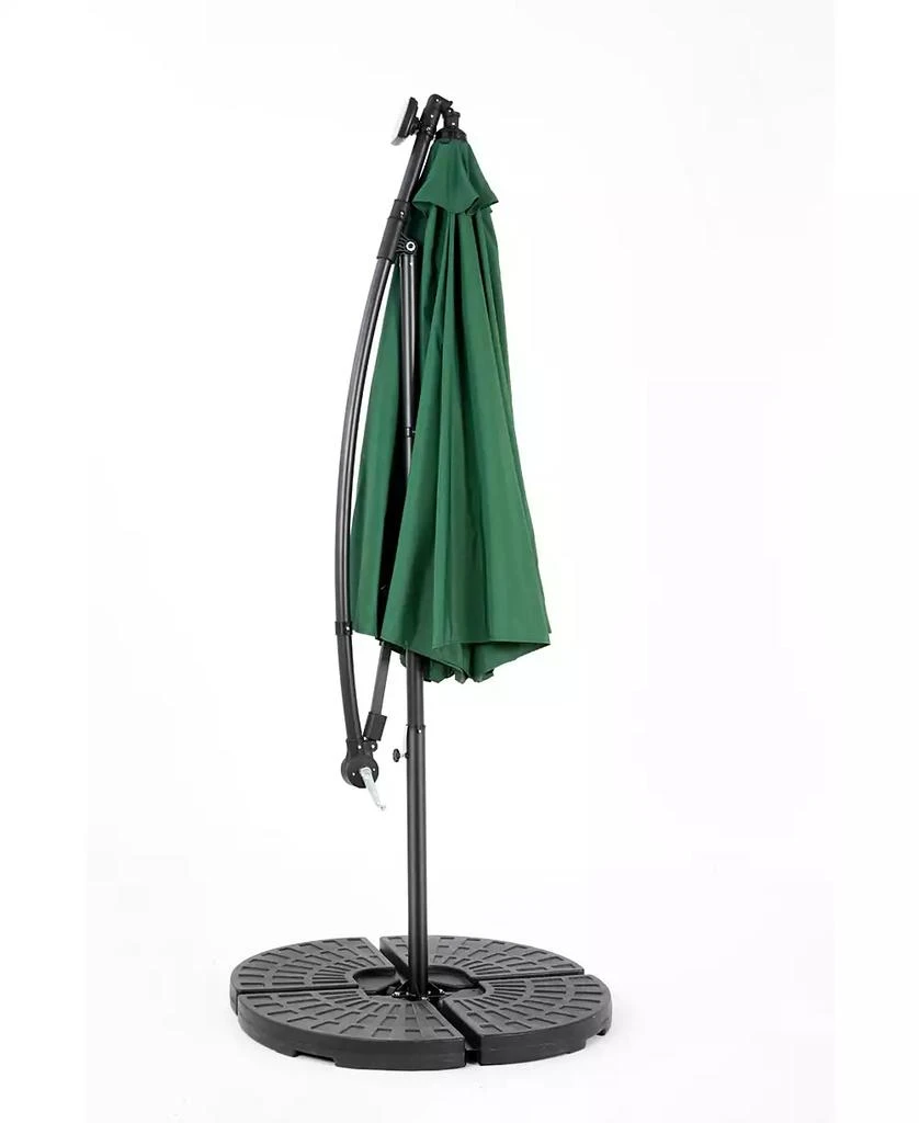 Streamdale Furniture 10ft Solar LED Offset Hanging Market Patio Umbrella ( Dark green ) 10