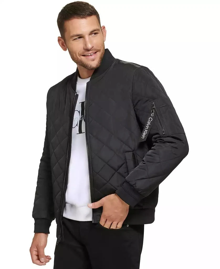 Calvin Klein Men's Quilted Baseball Jacket with Rib-Knit Trim 1