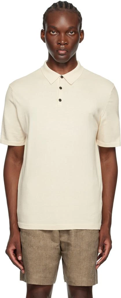 Sunspel Off-White Sea Island Cotton Polo 1