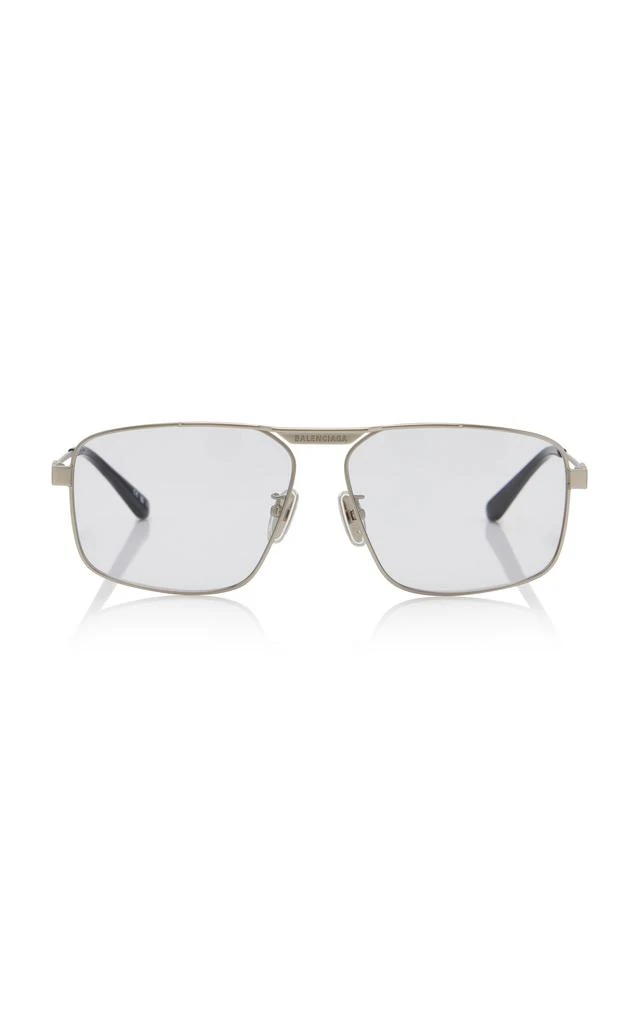 Balenciaga Balenciaga - Tag 3.0 Aviator-Frame Metal Sunglasses - Silver - OS - Moda Operandi 1