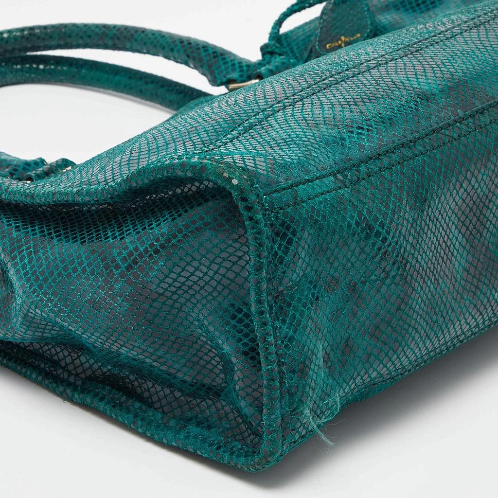 Cole Haan Cole Haan Green Snakeskin Embossed Leather Tote 11
