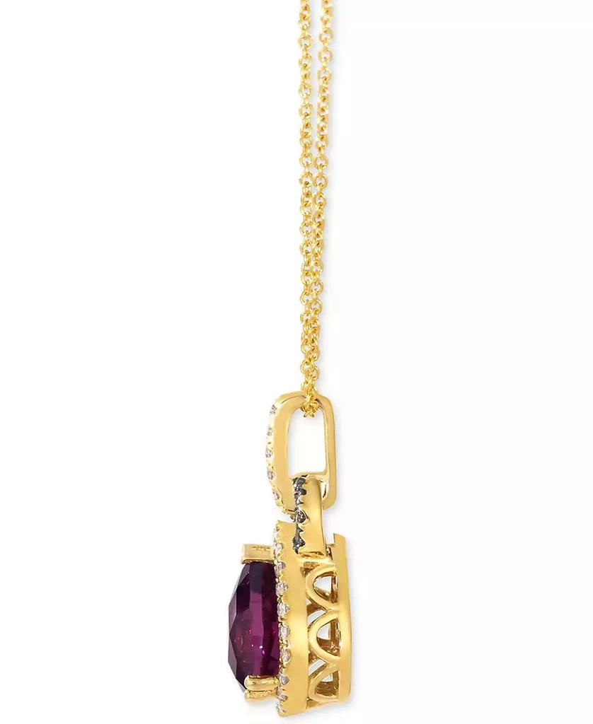 Le Vian Rhodolite (2-1/10 ct. t.w.) 
Diamond (1/4 ct. t.w.) Pear-Shape Halo 20" Adjustable Pendant Necklace in 14k Yellow Gold 2