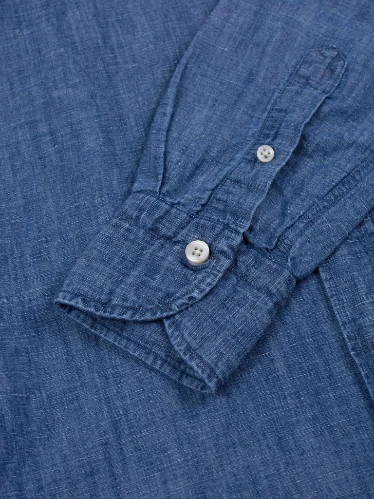 Tintoria Mattei Linen Denim Shirt In Mid Blue 5