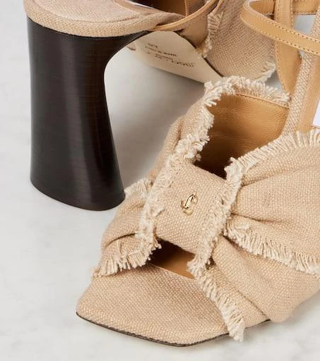 Jimmy Choo Annika 95 canvas peep-toe pumps 5