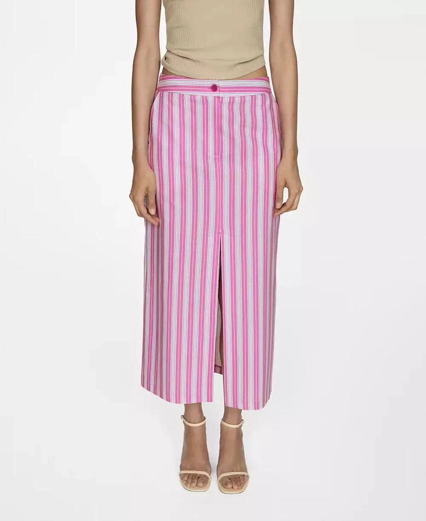 Mango Women's Slit Striped Skirt 1