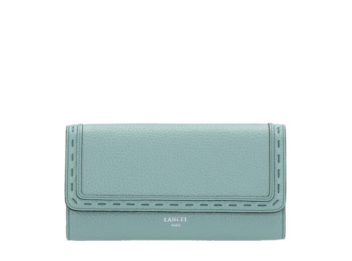 lancel Premier Flirt De Lancel - Portefeuille Slim Rabat - Bleu Monaco