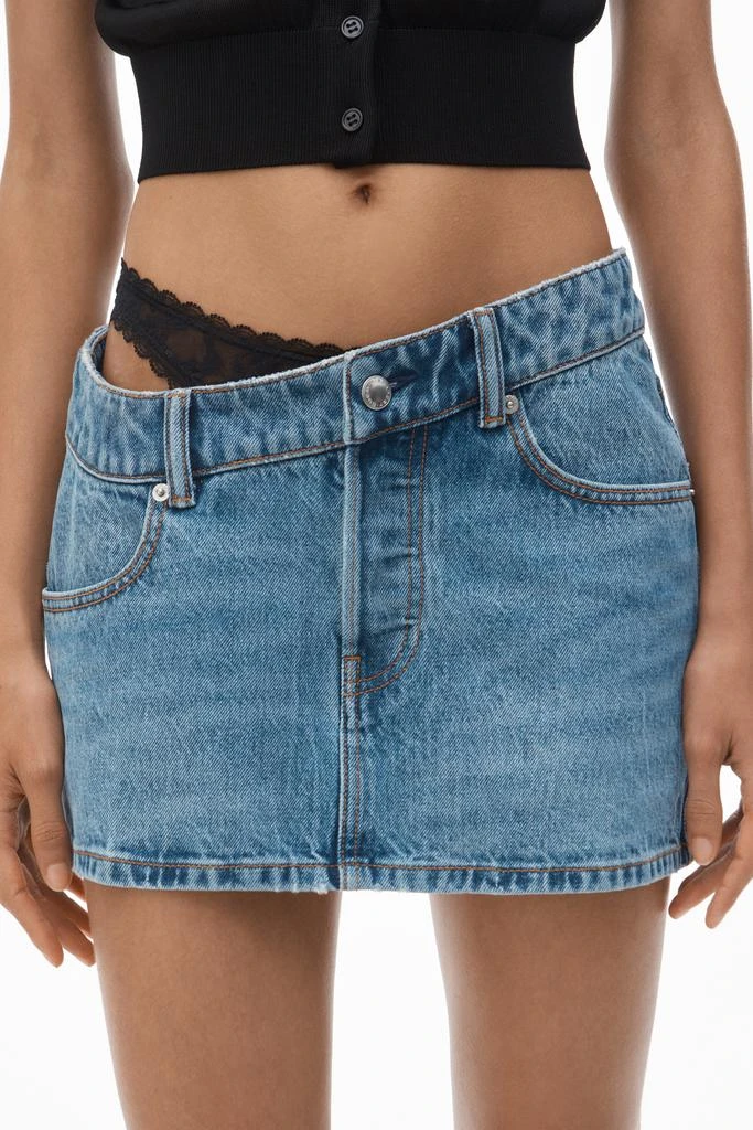 Alexander Wang Pre-Styled Denim Skirt with Asymmetrical Lace Waistband 4