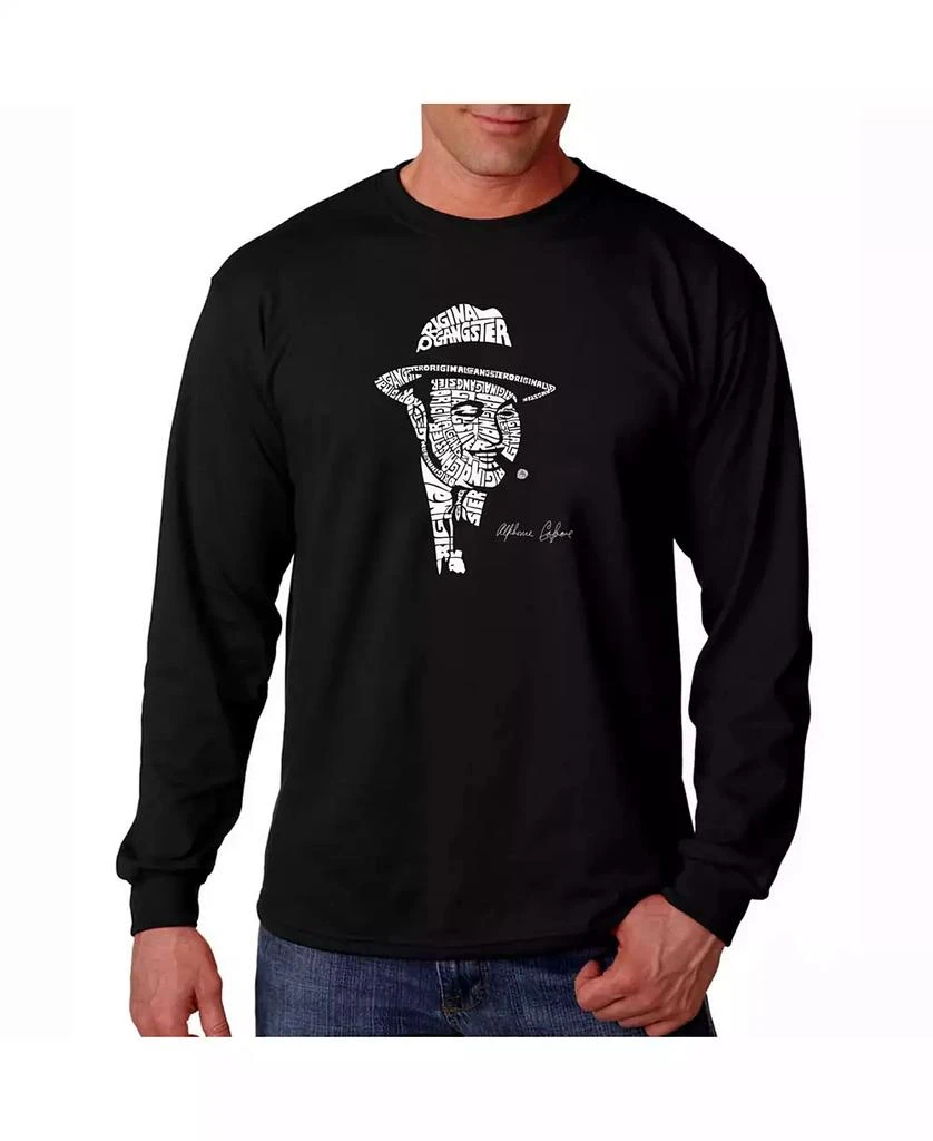LA Pop Art Men's Word Art Long Sleeve T-Shirt- Al Capone - Original Gangster 1