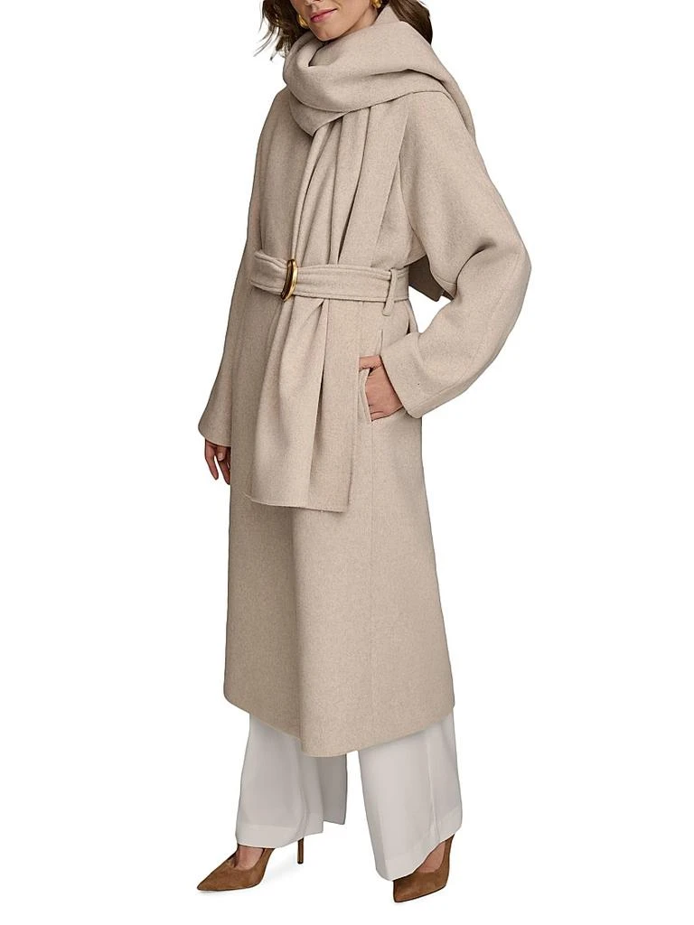 Donna Karan Wool-Blend Belted Scarf Coat 2