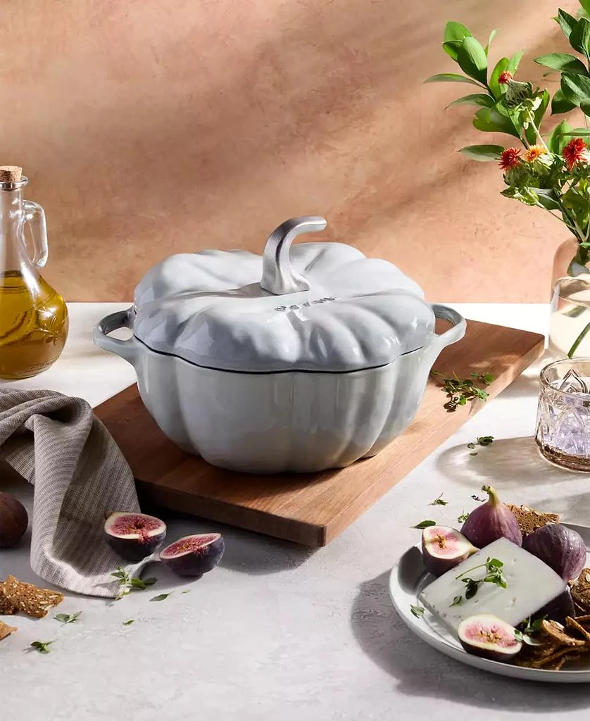 Staub Enameled Cast Iron 3.5 Qt. White Truffle Pumpkin Cocotte 2