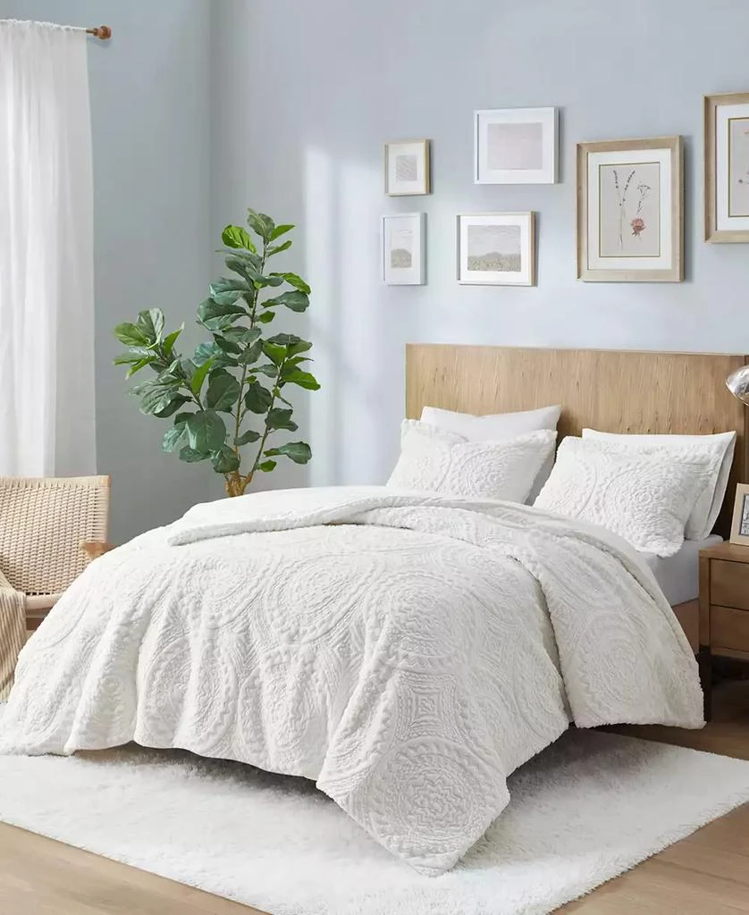Macy's Arya Embroidered Medallion Faux Fur 3-Pc. Comforter Set 4