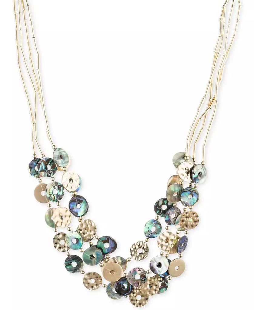 Lonna & Lilly Gold-Tone Tube Chain Multi-Disc Collar Necklace 1