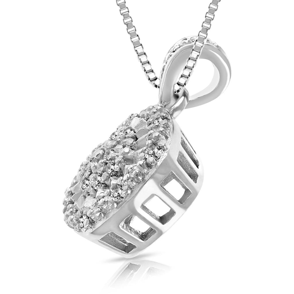 Vir Jewels 1/10 cttw Diamond Pendant Necklace .925 Sterling Silver with 18 Inch Chain