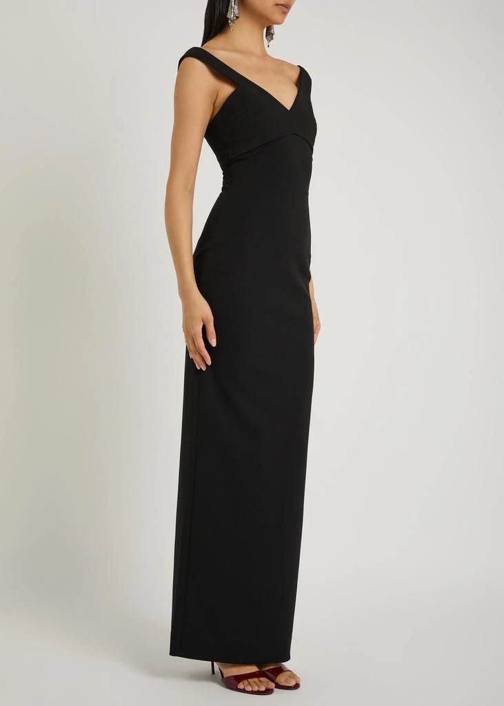 evening dresses to hide a big tummy Oona Black Embellished Flared Maxi Gown, L / Black main image 0