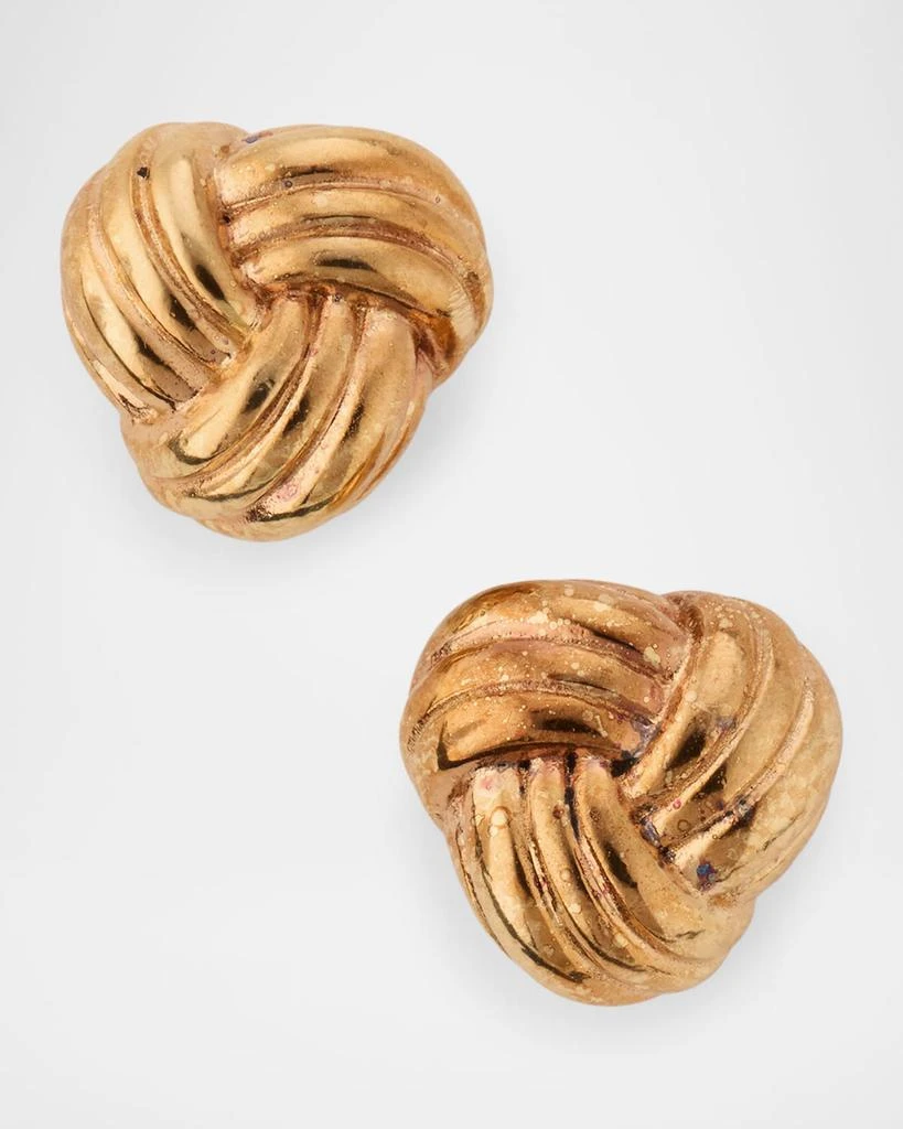 Bottega Veneta 18K Gold Plated Intreccio Earrings